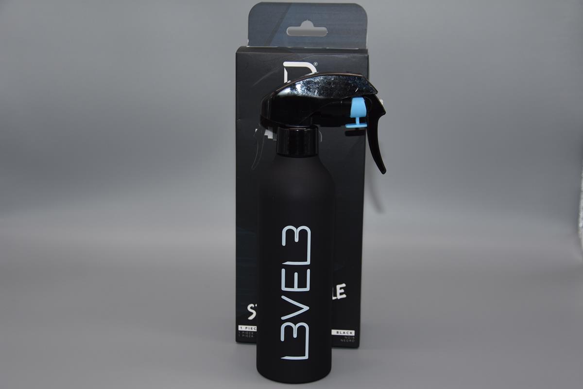 L3VEL3 Sprühflasche Farbe schwarz mit rutschfester Soft-Touch-Oberfläche